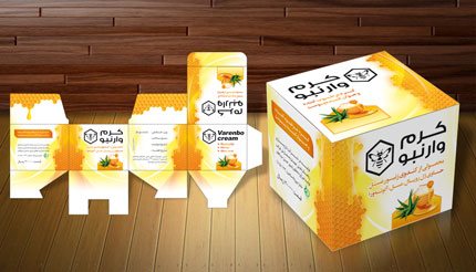 طراحی گسترده بسته بندی کرم وارنبو