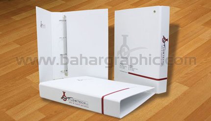 طراحی جلد کلاسور چهار حلقه شرکت فلوتک