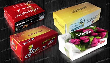 طراحی و چاپ انواع جعبه دستمال کاغذی تبلیغاتی