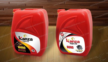  طراحی و چاپ لیبل گالن روغن موتور برند کانزا