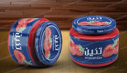 طراحی لیبل مربای توت فرنگی