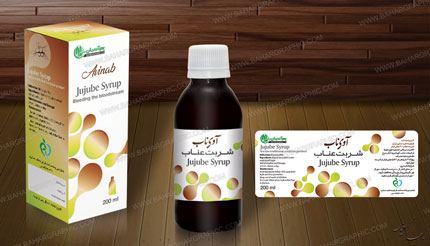  طراحی لیبل بطری شربت عناب