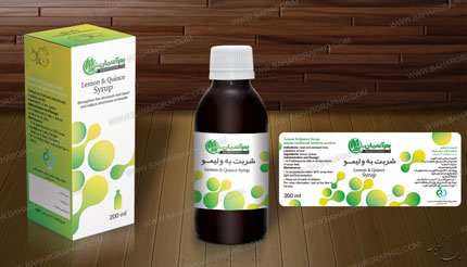  طراحی لیبل بطری شربت به و لیمو