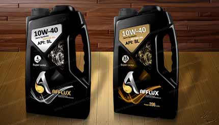 طراحی لیبل روغن موتور برند آفلوکس  