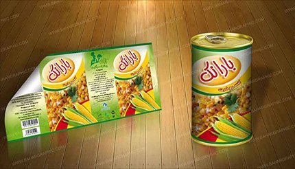 طراحی لیبل ذرت بارانک