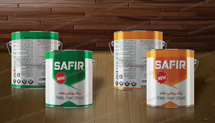 طراحی و چاپ انواع قوطی رنگ برند سفیر</h3>