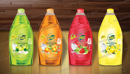 طراحی و چاپ لیبل مایع ظرفشویی برند برگ سفارش افغانستان</h3>