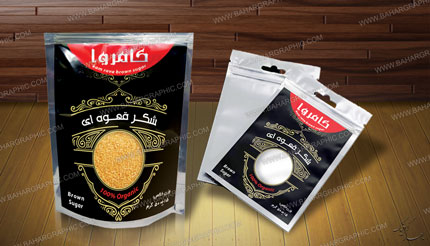 طراحی و چاپ لیبل پاکت شکر قهوه ایی</h3>