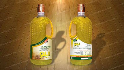 طراحی لیبل محصولات غذایی -لیبل روغن کنجد برند ایلو