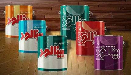 طراحی لیبل محصول - رنگ روغن بینالود