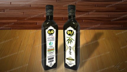 طراحی لیبل مواد غذایی - لیبل روغن زیتون برند ایلو